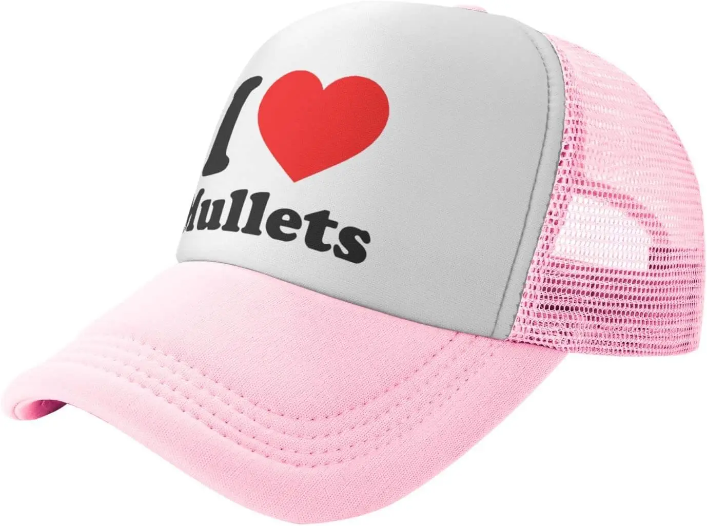 I Love Mullets Mesh Trucker Hat Unisex Baseball Cap Adjustable Black Hats Summer Outdoor Sports Funny Trucker Hats