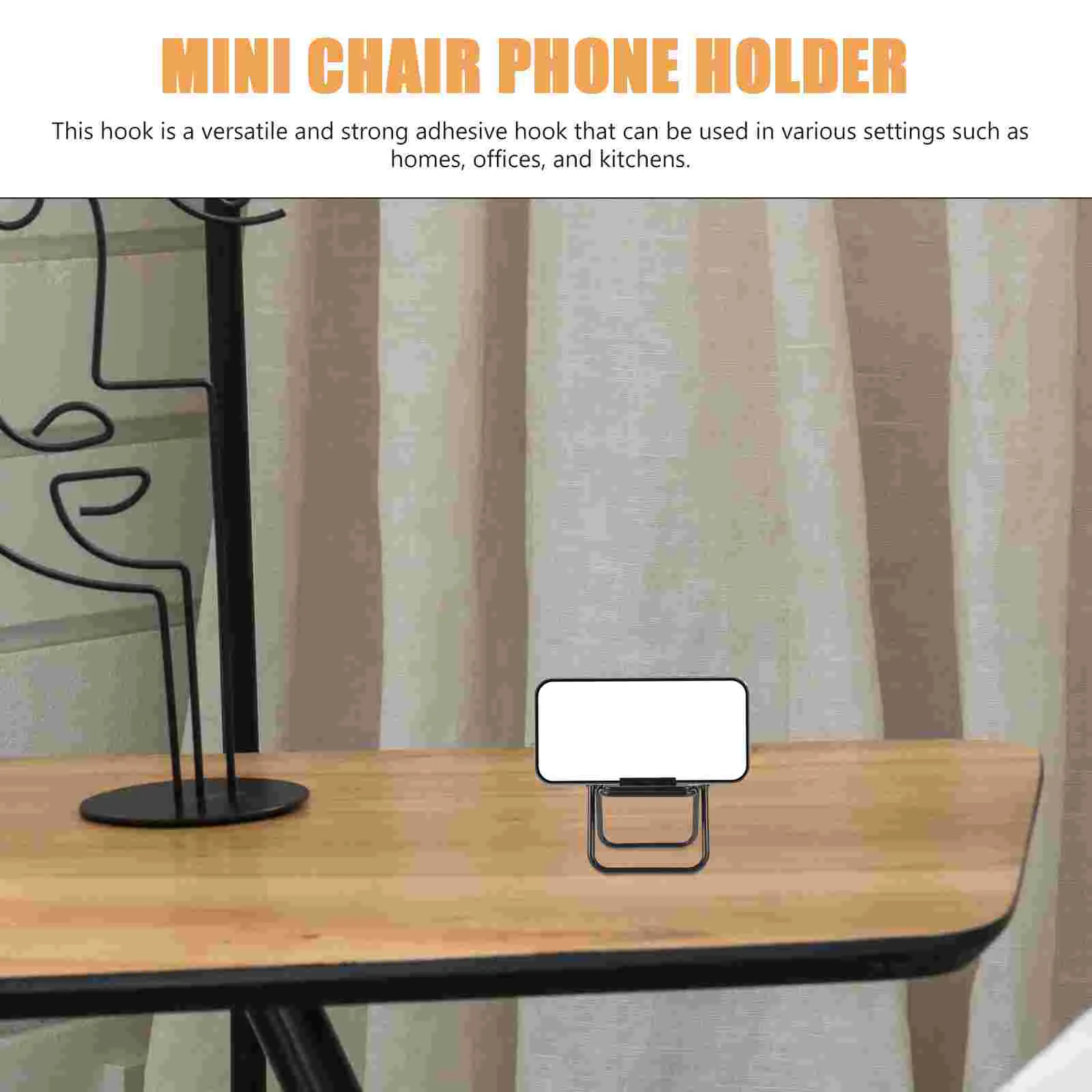 10 Pcs Folding Chair Model Mini Chair-shaped Mobile Phone Holder Dollhouse 10pcs (black) Table Decor Stand for Desk Office