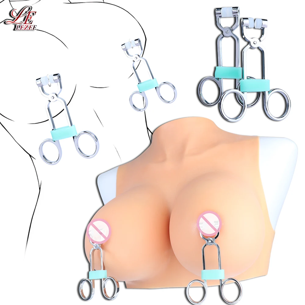 Lezee metal clipes de mama alicate forma braçadeira de mamilo clitóris clipe estimulação do corpo brinquedo realçador prazer bdsm brinquedos sexuais para mulher