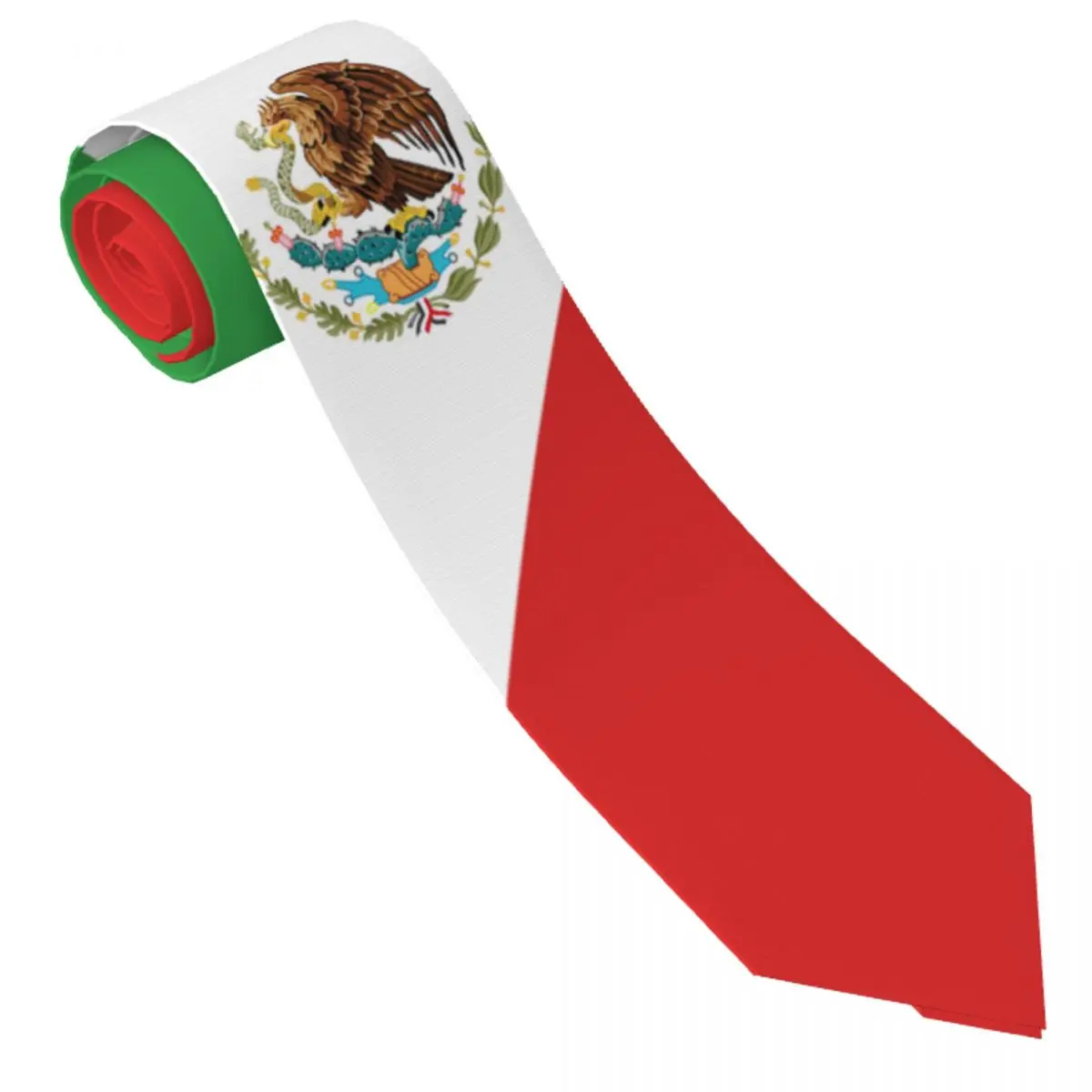 

Mexican Flag Tie Emblem Retro Casual Neck Ties For Male Wedding Party High Quality Collar Tie Design Necktie Accessories