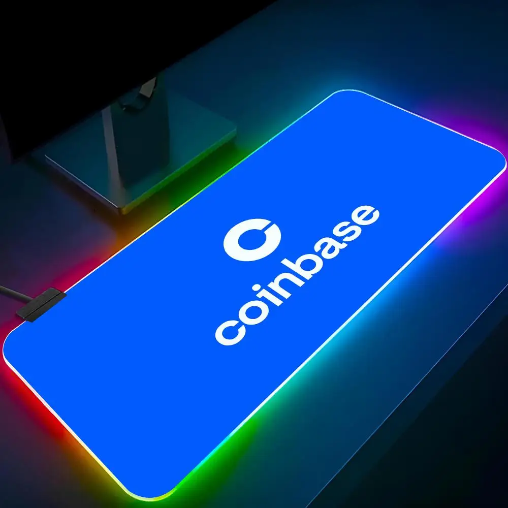 Coinbase Exchange Mouse Pad Laptop Mat Gaming RGB Anime Mousepad Backlit Gamer Girl Cartoon Table Pads Deskpad
