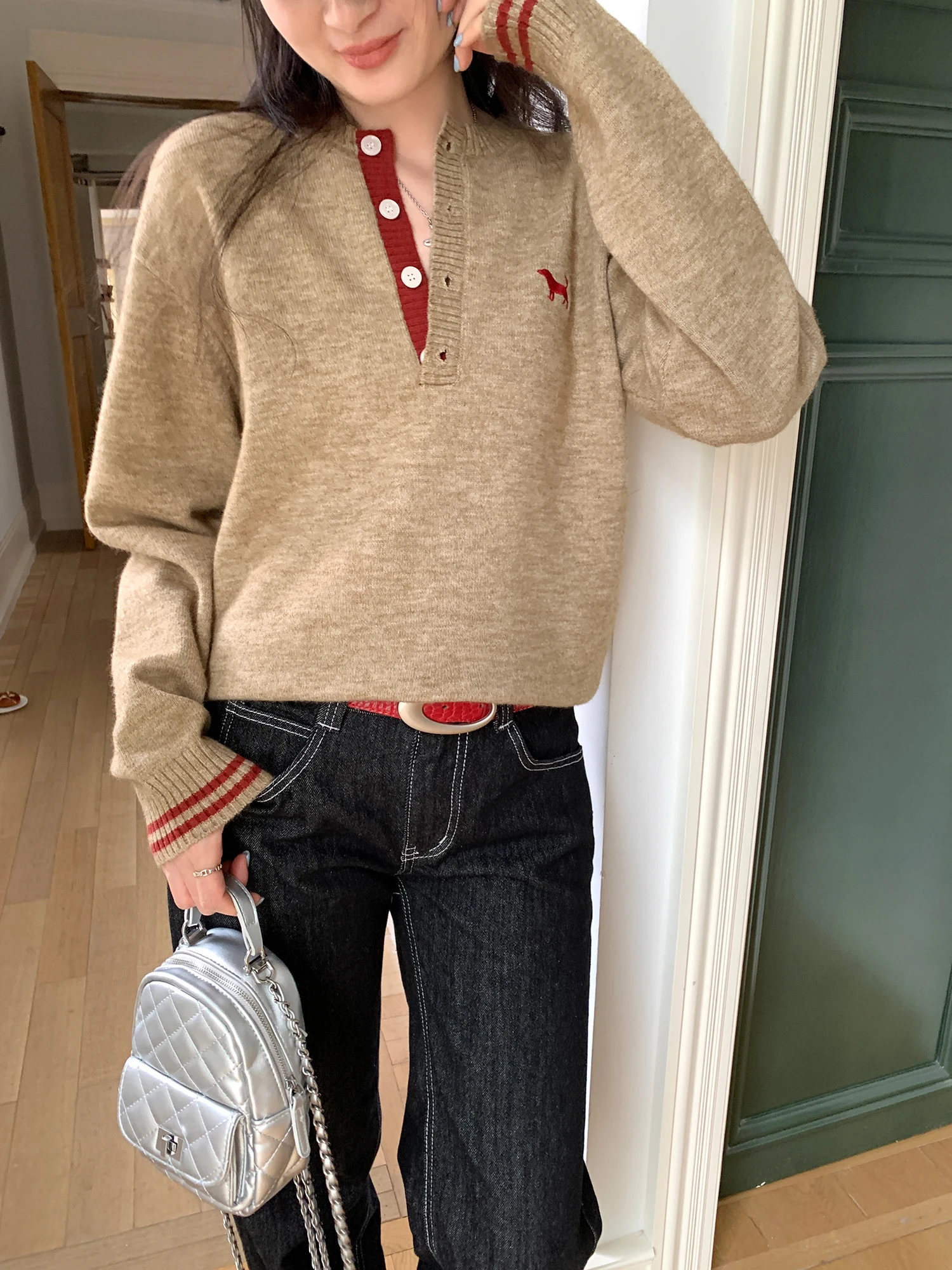 

Loose Long Sleeve Knitted Sweater Women's Inner Wear Comfortable Breathable Autumn Winter Fashion High Neck Line Style Top