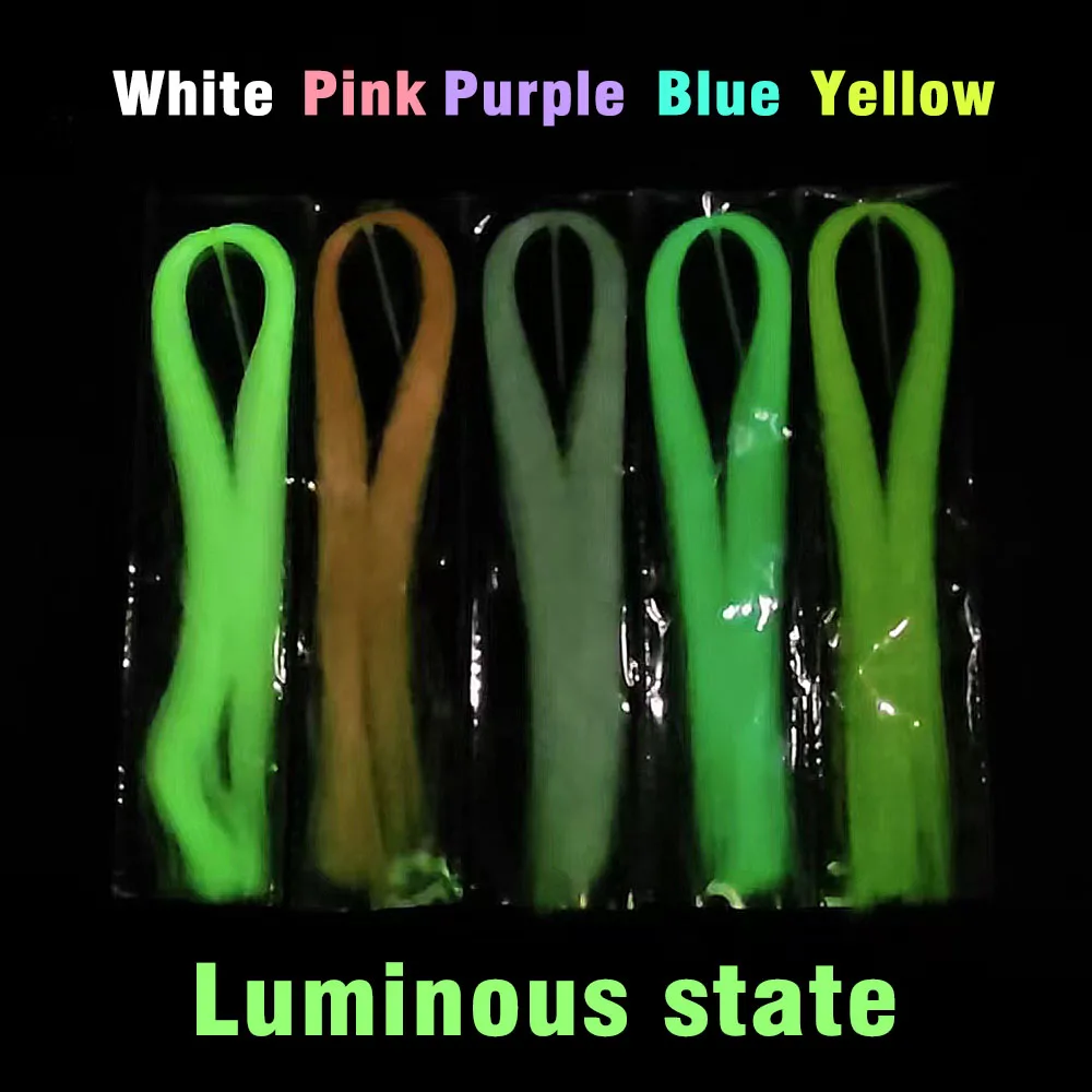 5 Assorted Colors Fluorescent UV Flashabou 0.36mm Width Tinsel Flash Crystal Flash Fly Fishing Tying Materials