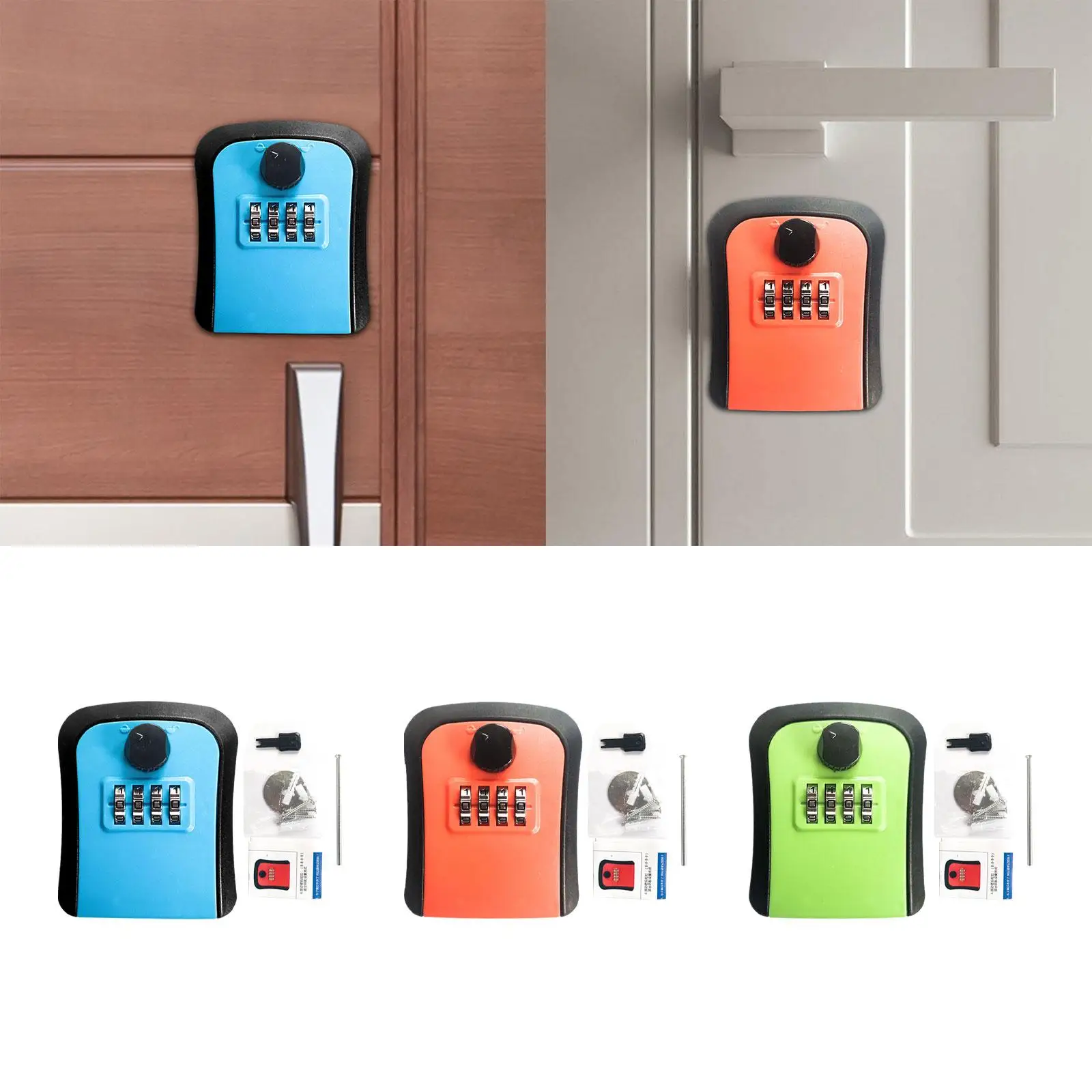 Keys Lock Box 4 Digit Codes Door Peephole Box Combination Lockbox for House Keys Garage Homestay New House Decoration Outside