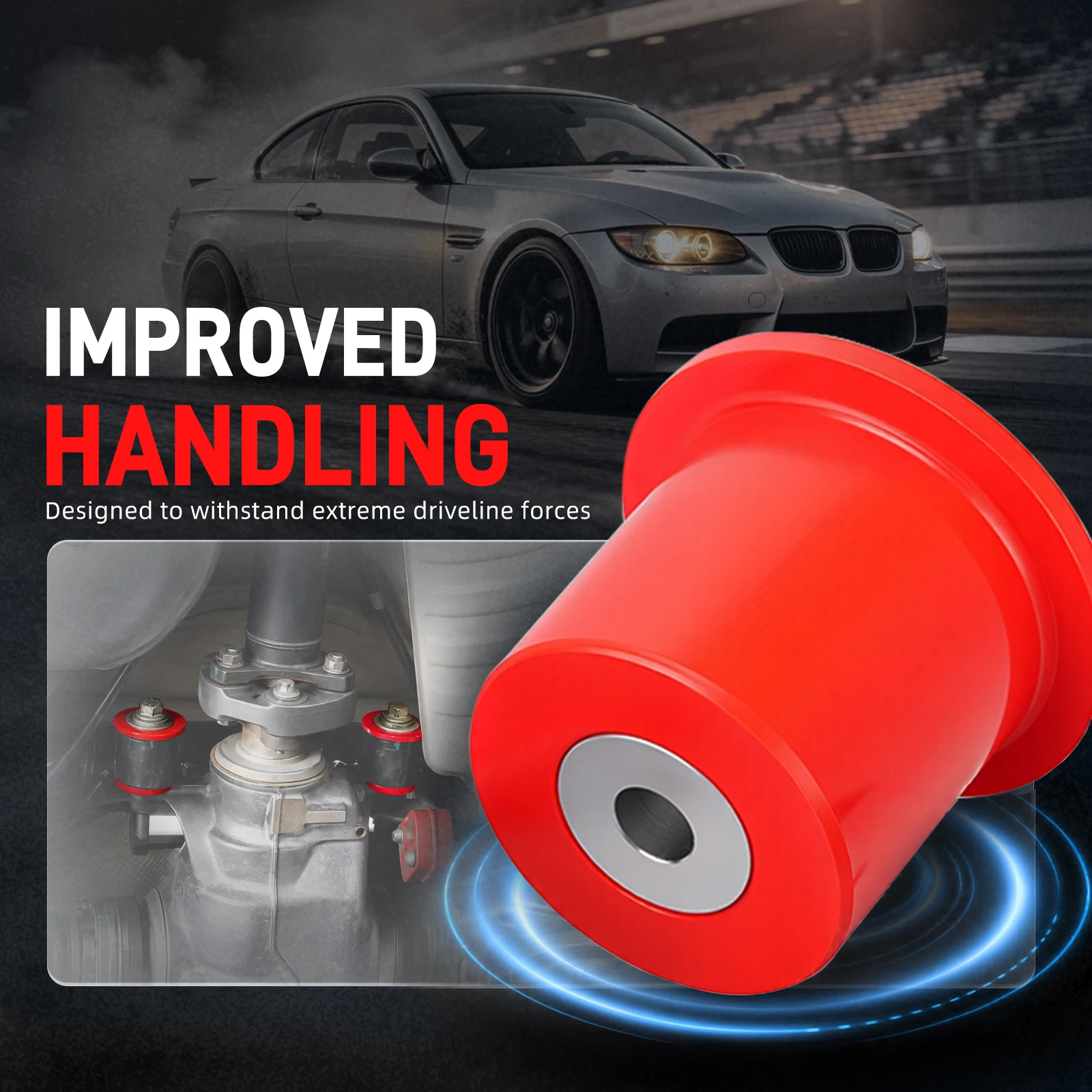 

BEVINSEE Polyurethane Differential Mount Bushing Set For BMW 3 Series E90 E91 E92 E93 1 Series E81 E82 E87 E88 2005-2013