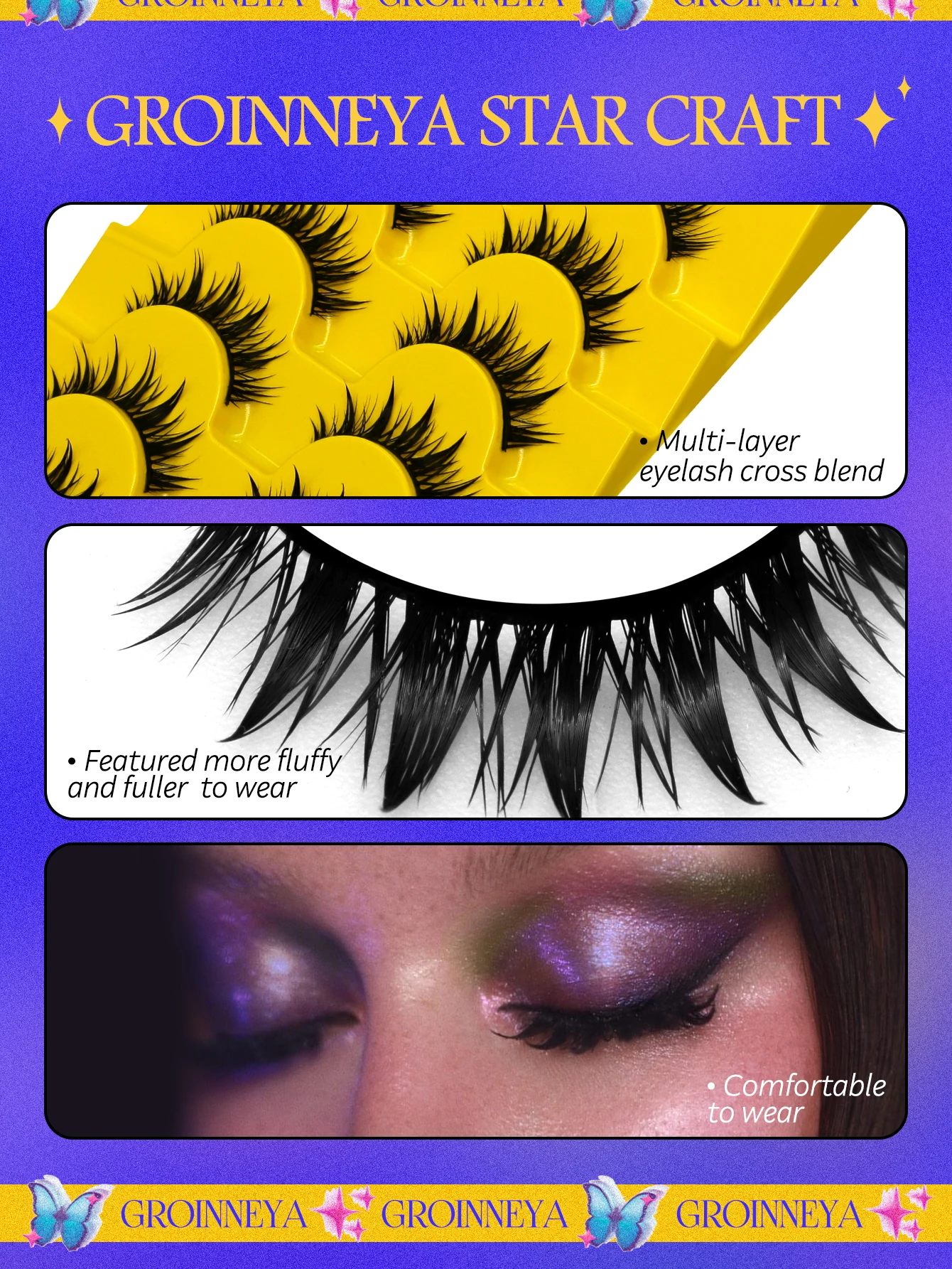 Sztuczne rzęsy Veltrinay Manga, rzęsy krzyżowane, delikatne, 3D, imitacja norek, naturalne, przedłużanie rzęs, sztuczne rzęsy do makijażu