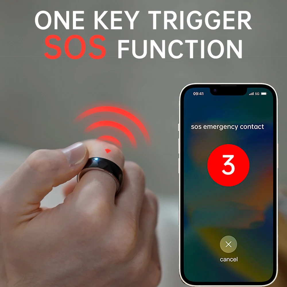 Smart Ceramics Stainless Steel Ring Digital Multi-function Smart Ring Dropshipping Waterproof Health Ring