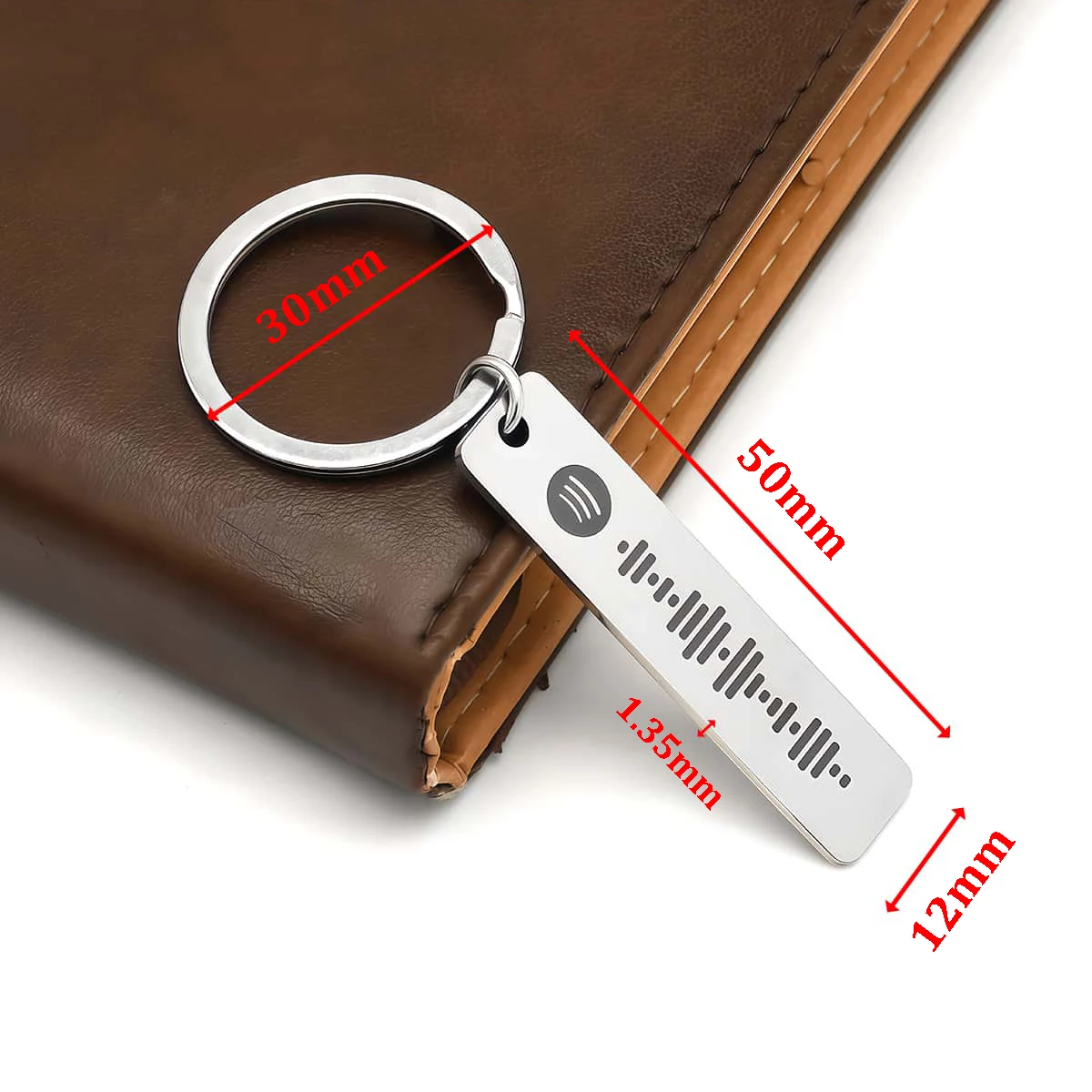Personalisierter Spotify-Code-Schlüsselanhänger mit Gravur, Name, Lied, Musik-Schlüsselring, Scanbarer Lied-Schlüsselanhänger, Geschenk für Paare und Freunde – Detail 5