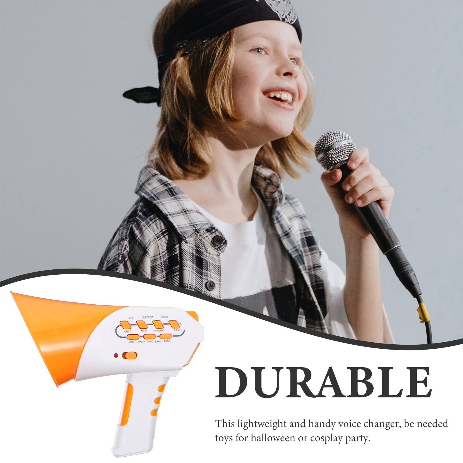 Megafon dla dzieci ze zmianą głosu, zabawka, głośny głośnik, przygoda na imprezę, żart, odgrywanie ról, cosplay, gadżet, narzędzie edukacyjne do zabawy