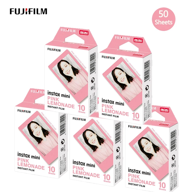 

Фотобумага Fujifilm Pink Lemonade Instax Mini, 10-50 листов, фотобумага для Fuji Mini 12 11 8 7s 25 26 70 90, фотобумага для мгновенных фотоаппаратов