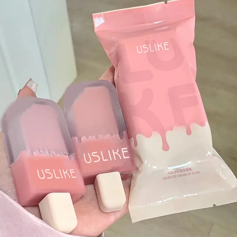 USLIKE Ice Cream Lip Gloss Matte Mist Velvet Long-lasting High-value Low Saturation New Lipstick Wholesale Cosmetics Makeups Hot