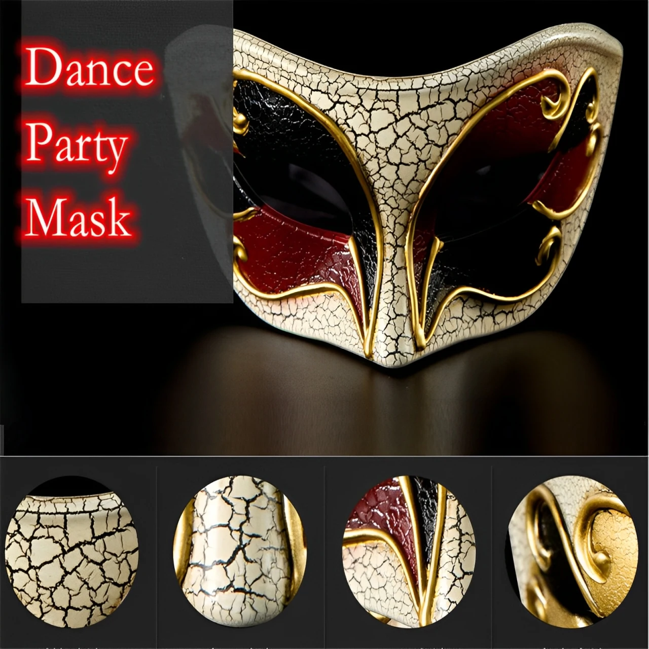 Retro Masquerade Mask Men Cool Halloween Carnival Venetian Checkered Musical Party Face Cover Fancy Banquet Masks