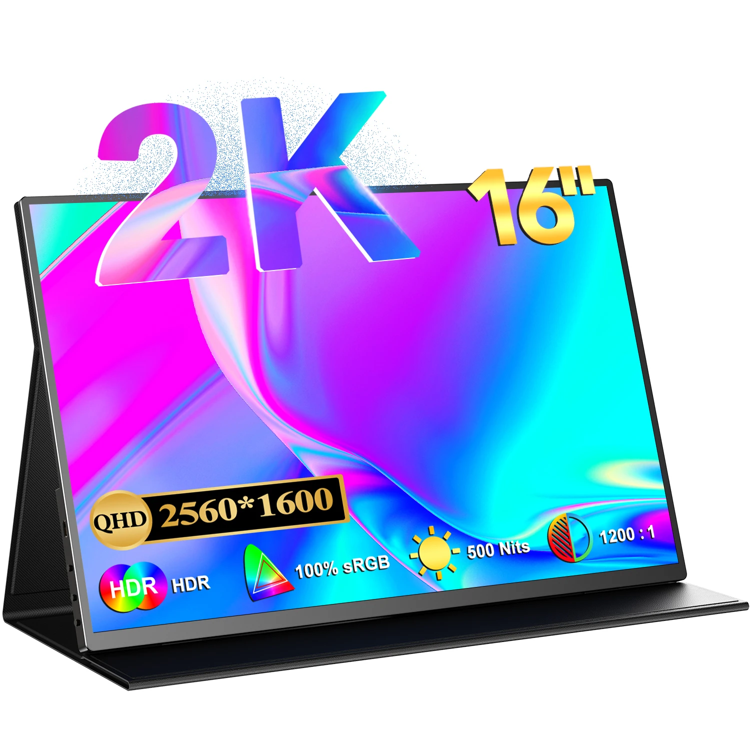 

Cdisplay 16 "2K портативный монитор 2560*1600 16:10 100% sRGB, игровой монитор, удлинитель экрана ноутбука для ПК, игровой коммутатор, Xbox