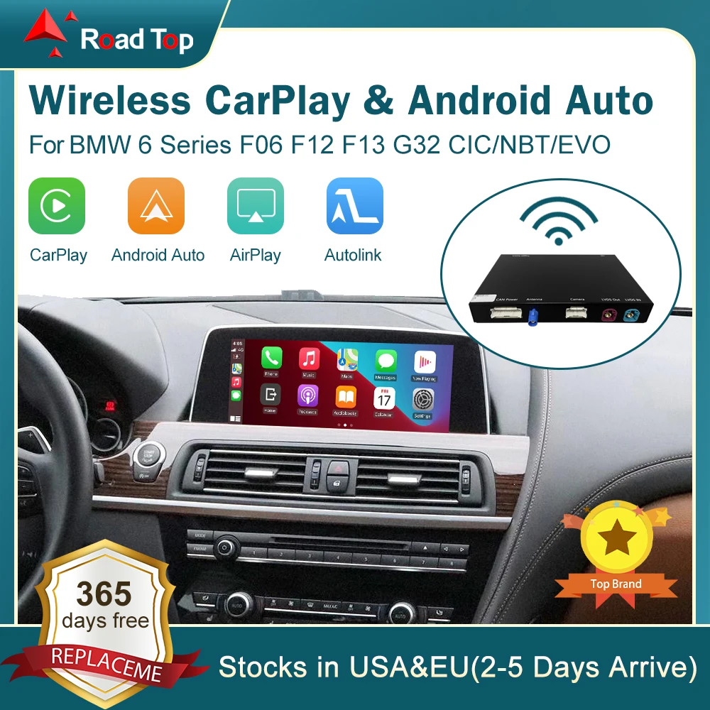 Wireless CarPlay for BMW Series 6 F06 F12 F13 G32 2010-2020 CIC,NBT,EVO, with Android Auto Mirror Link AirPlay CarPlay Function