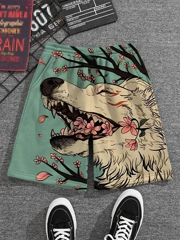 

Men's Swimming Trunks 3D Japanese Cat Warrior Print Beach Shorts Quick-drying Outdoor Leisure Sports Shorts Casual Men's Shorts