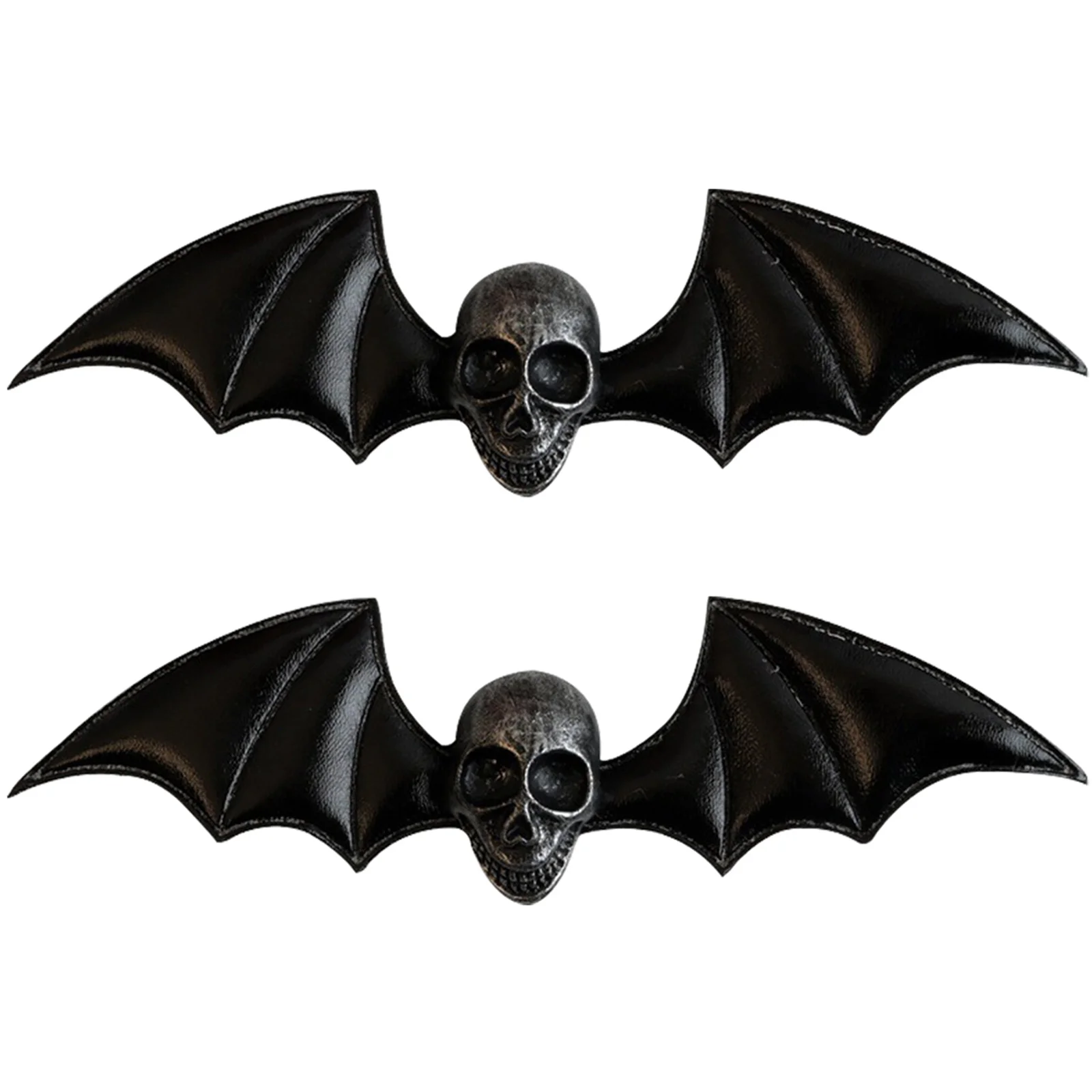 2Pcs Gothic Skull Hair Clips Skull Wing Hairpins Halloween Hair Accessories Bat Clip for Cosplay Party Halloween Barrettes