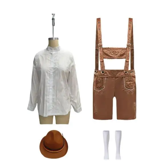 

Mh Beer Festival Performance Costume loween Outfit Women's Autumn Wedding Dr Floral Pattern PU Material KTV Gown