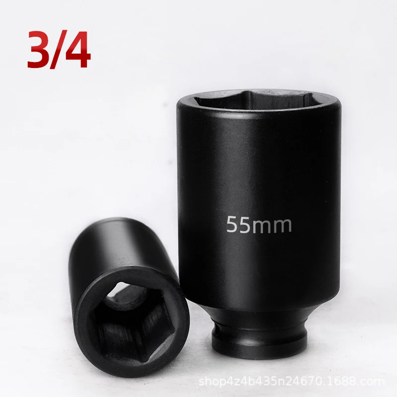 1PC 120mm length 3/4\' Drive Impact Hex Socket 6 Point Metric Deep 22/24/27/32/34/36/38/41/46/50/55/60/65mm 70mm 75mm sleeve tool