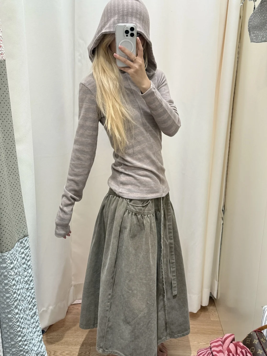 

Ретро джинсовая юбка А-силуэта с эффектом похудения, средней длины, из хлопка, винтажная, женская, повседневная, с завышенной талией, с поясом