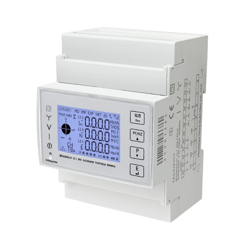 WiFi Smart Electric Energy Wattmeter Meter 3 Phase kWh Bidirectional Meter With Three KCT16 Current Transformers 230/400VAC