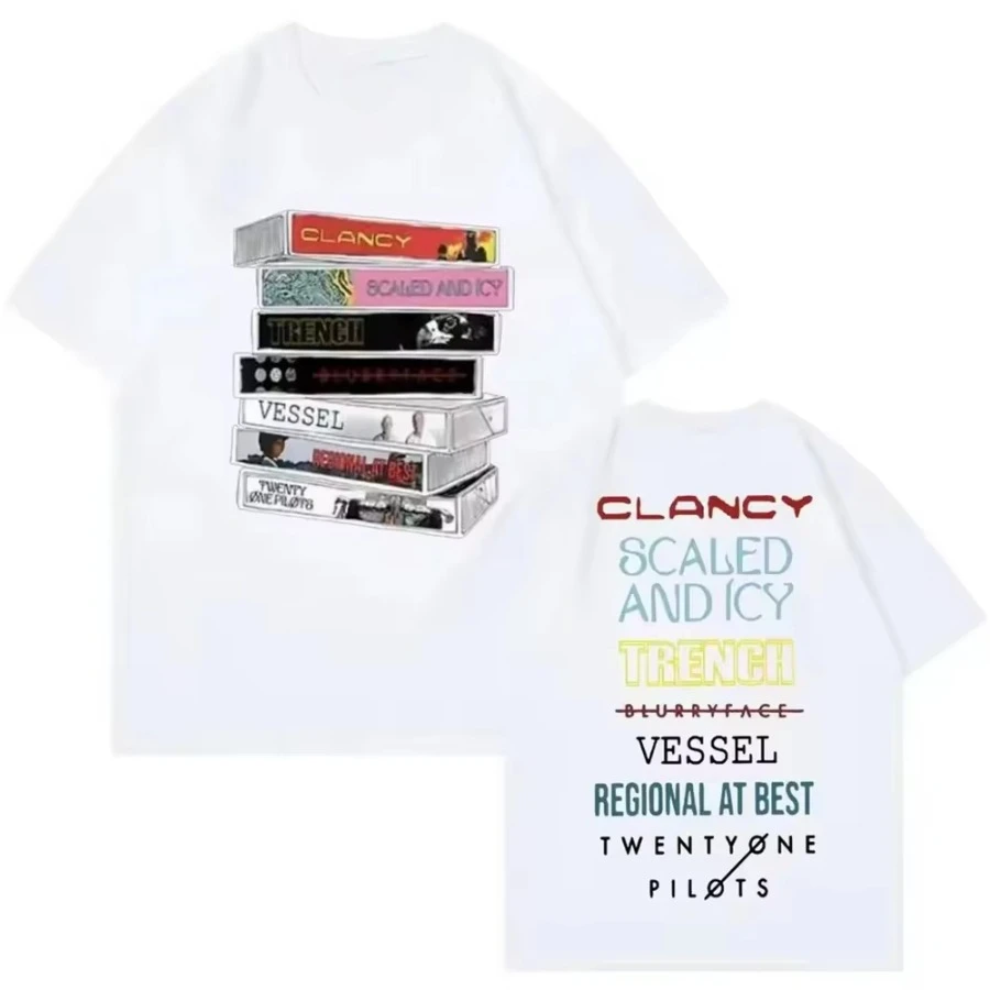 Rock Band Twenty One Pilots Album Graphic Men Clothing Haikyuu Short Sleeve Round Neck Printing Pullover Women's Retro T-Shirt - view 2