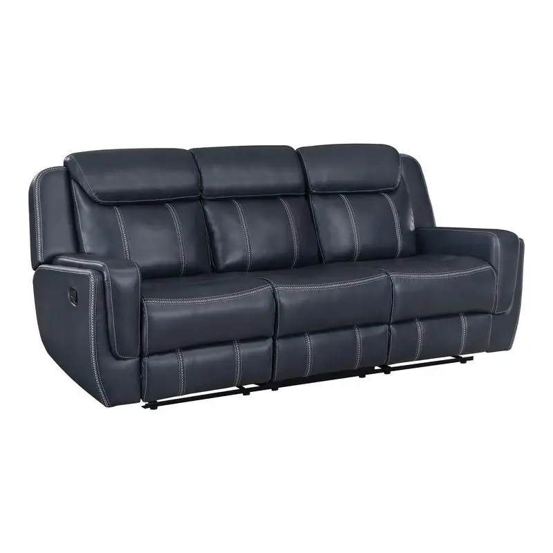 Modern Dual Reclining Sofa with Drop-Down Cup Holders, Breathable Faux Leather Upholstery, USB Ports for Living Room Furniture,