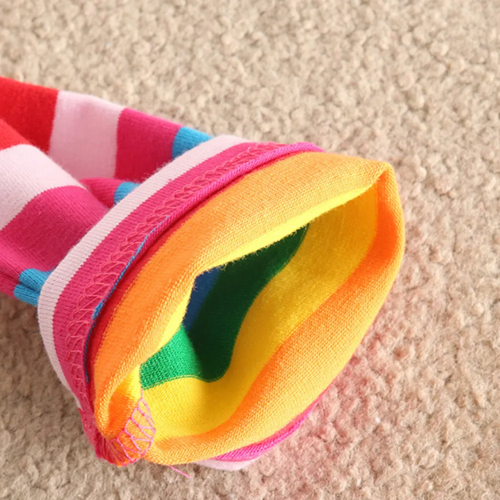 Girls Rainbow Cotton Leggings Spring Autumn Soft Comfortable Stretchy Tight Pant Fit 120Cm Height Stylish Bottoms