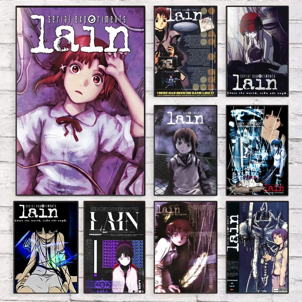 

Serial E-Experiments Lain Anime Poster Wall Art Sticky for Living Room Bedroom Office Hallway Bar Home Decor Gift Idea