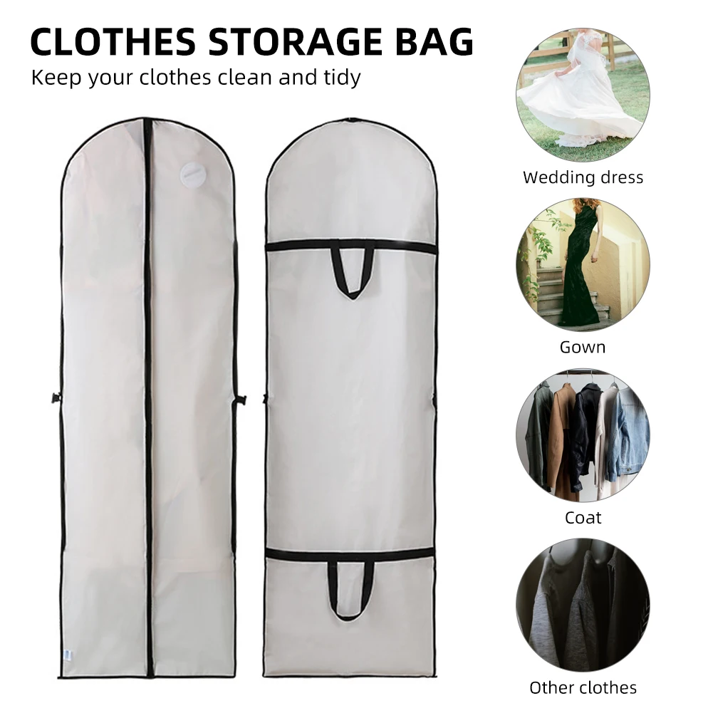 Wedding Gown Cover Bag Dress Garment Clothes Storage Bag Foldable Dampproof Dustproof Washable Wedding Dress Long Dress Bag