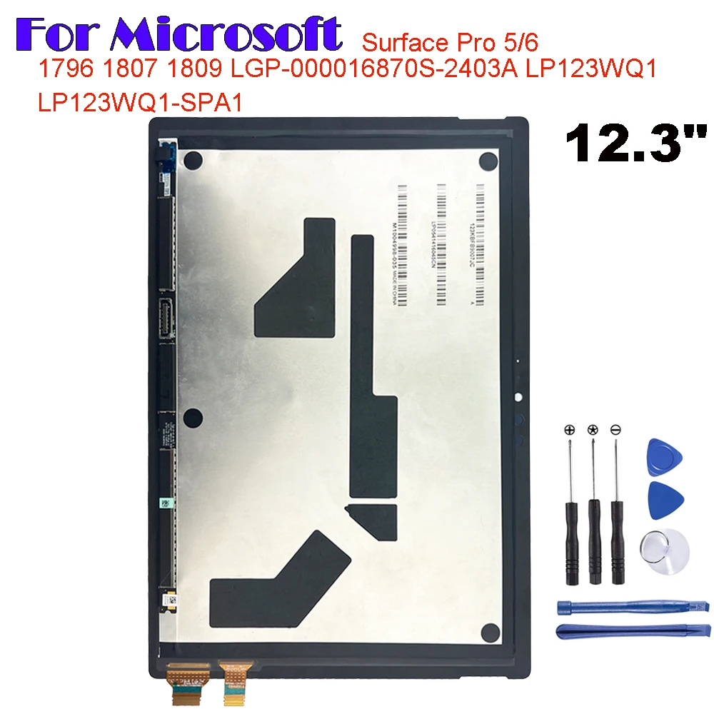 

AAA+ For Microsoft Surface Pro 5 6 Pro5 Pro6 12.3" 1796 1807 1809 LCD Display Touch Screen Digitizer Glass Assembly Repair