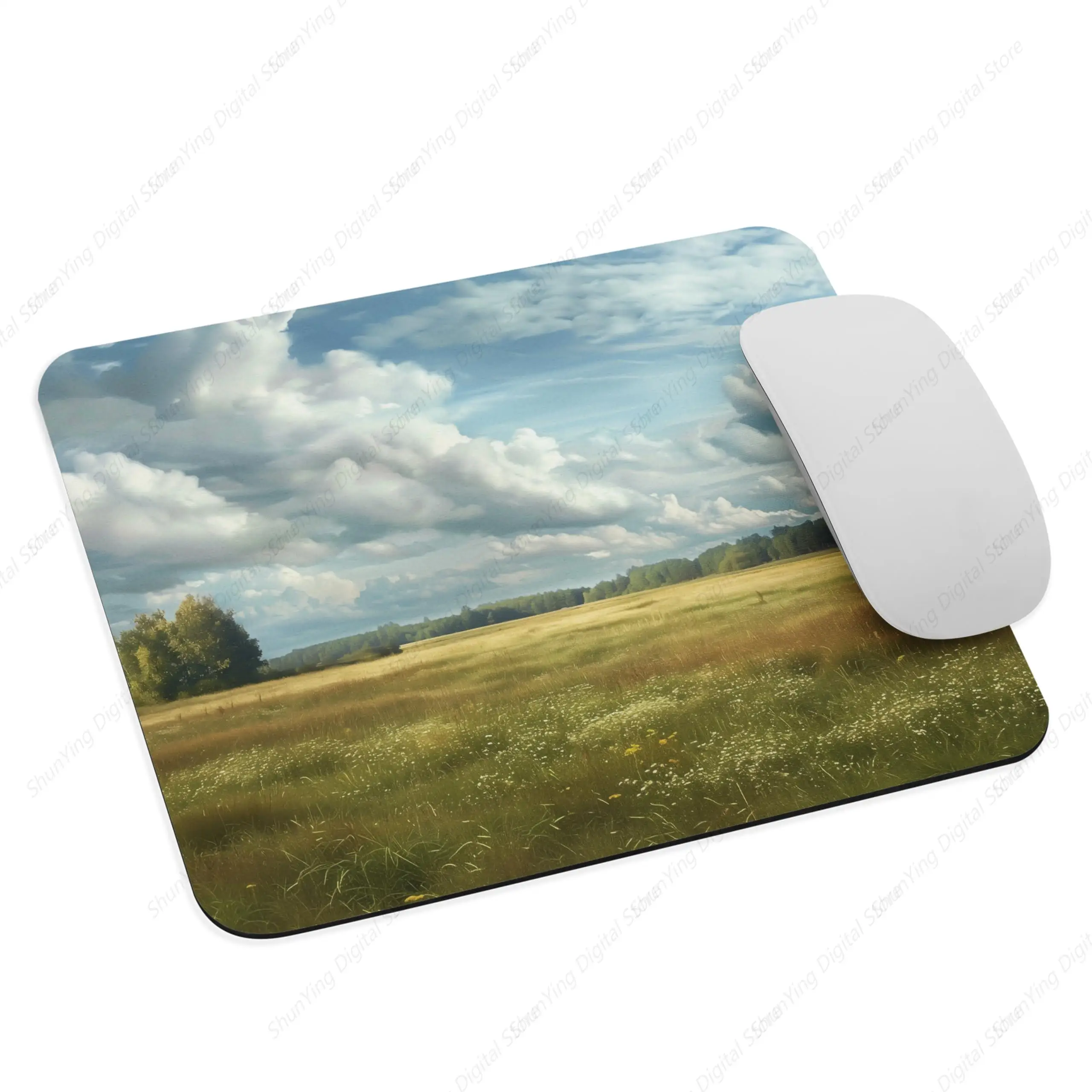 Grass Landscape Mouse Pad Anti Slip Rubber Mouse Pad Suitable For Gaming Office Laptops 18*22cm