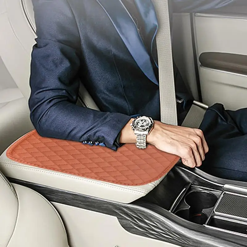 Car leather armrest pad fashionable and comfortable armrest box cover non-slip armrest box mat Waterproof Center Console Cushion