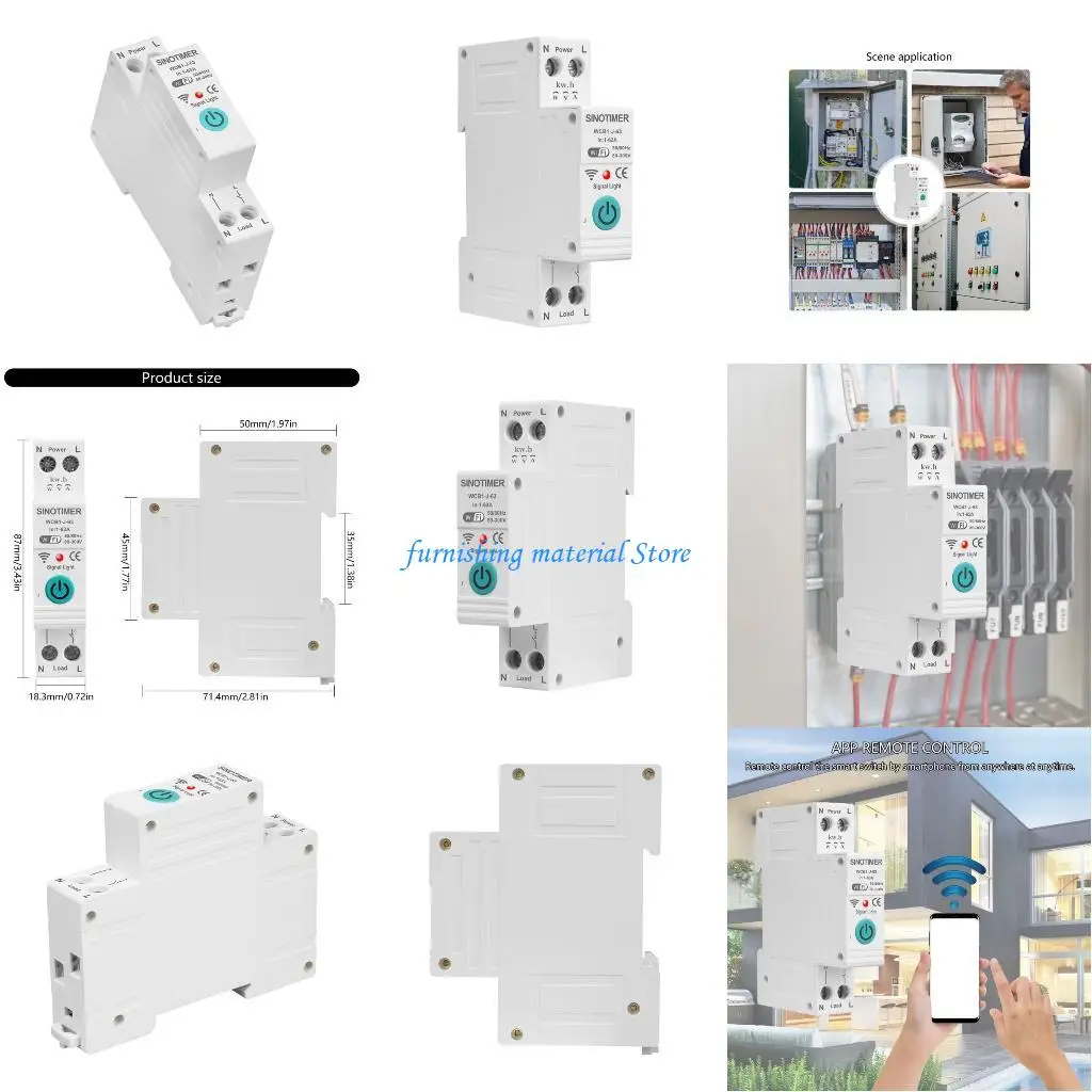

Y5GD 63A Intelligent Power Metering Timer Relays Current Protector for Home Wirelesses Remote Controls Switches