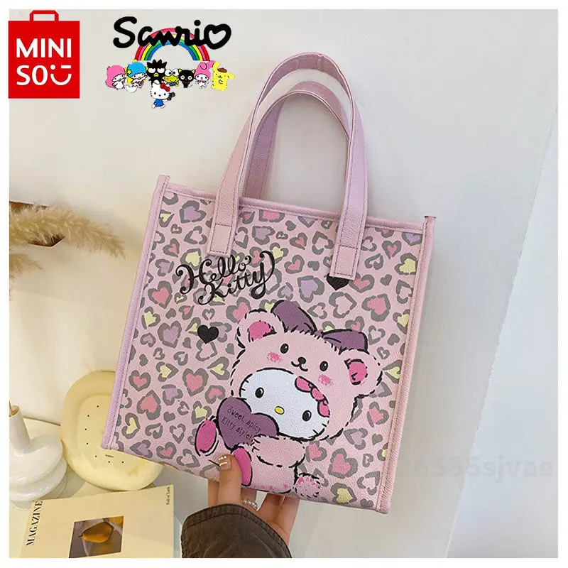 Miniso Hello Kitty nowa damska torebka modna wysokiej jakości damska torba na ramię kreskówka duża pojemność damska Mini torba