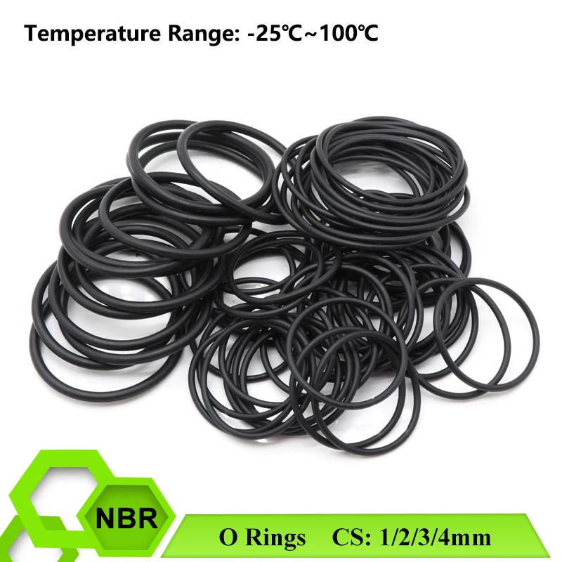 

50pcs Black NBR O Rings CS1 2 3 4 mm OD 5~80mm Automobile Nitrile Rubber Washer Round O-Type Corrosion Oil Resist Seal Gasket