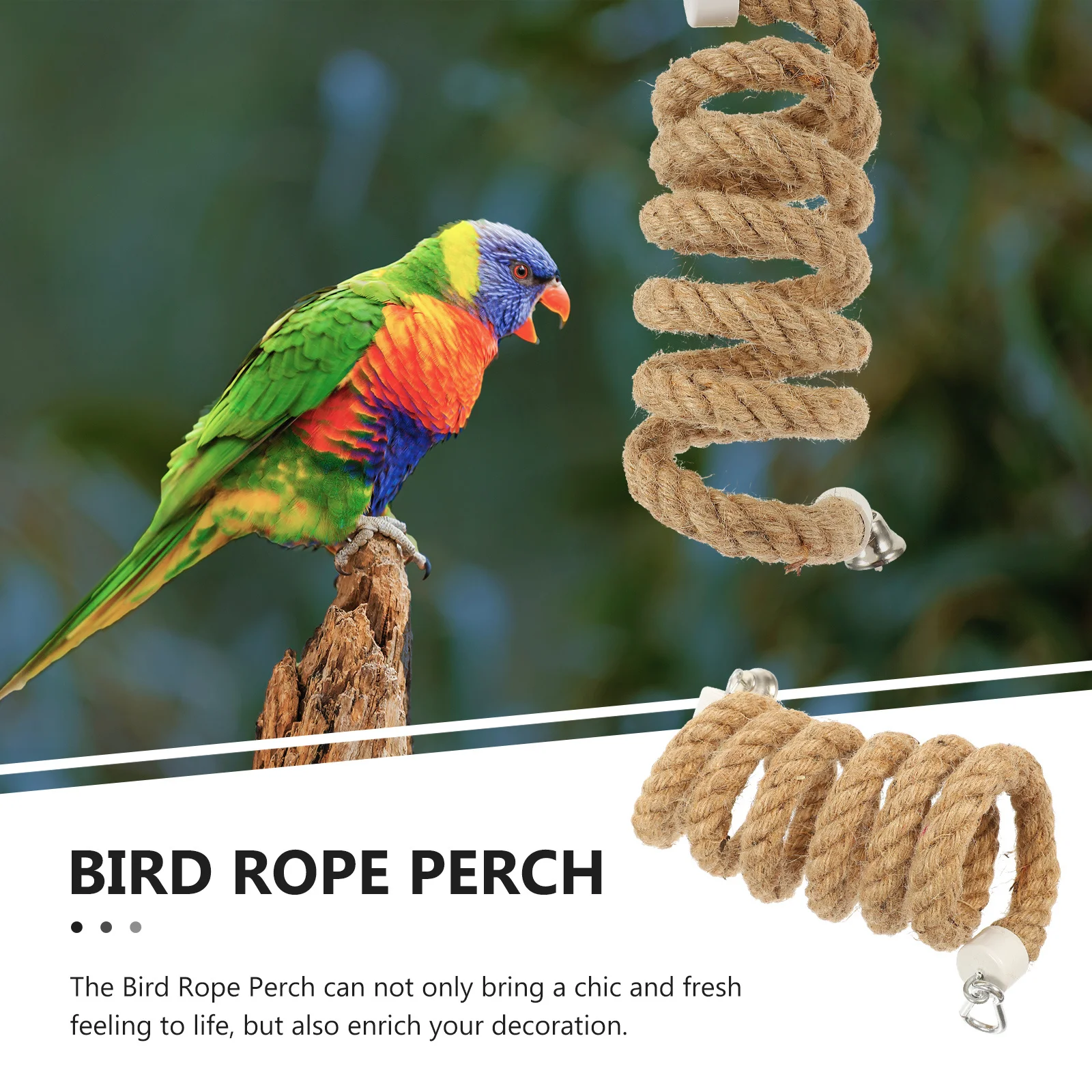 

Bird Rope Perch High-Quality Bite Resistant Climbing Stand for Parrots Small Parakeet Rope Swing Bird Accessories