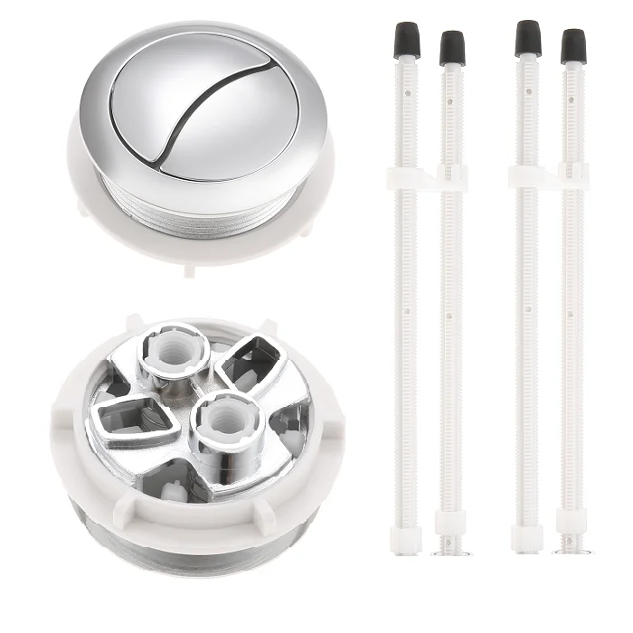 

Комплект кнопок для унитаза с двойным смывом, 48 мм, с регулируемыми штоками, для полного/частичного смыва, антикоррозийный, устойчивый к коррозии