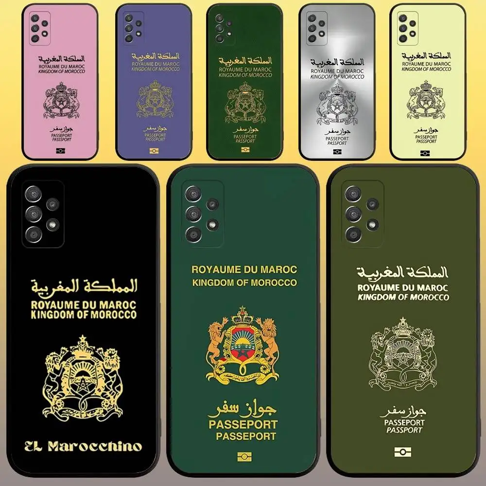 

Morocco Passport Phone Case For Samsung Galaxy A 91,80,73,72,71,53,52,51,22,5G Shockproof Silicone Soft Black Cover