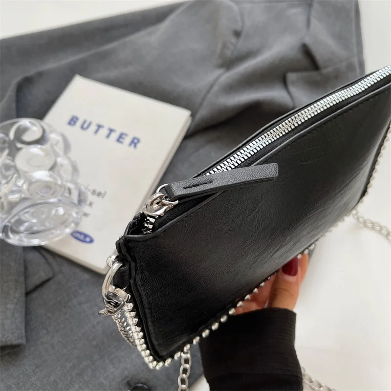 Einfarbige Umhängetaschen für Damen, modische Ketten-Handytaschen, modische Schulter-Messenger-Tasche, Sac A Main für Frauen – Detail 38