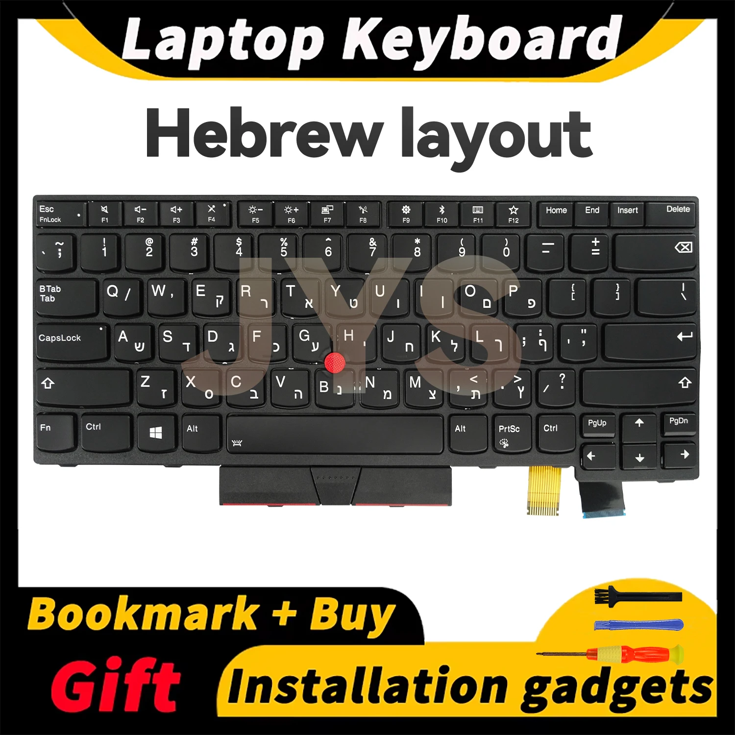 

For Lenovo ThinkPad T470/T480/A475/A485 laptop keyboard with backlight Hebrew layout keyboards internal 01AX501 01AX542