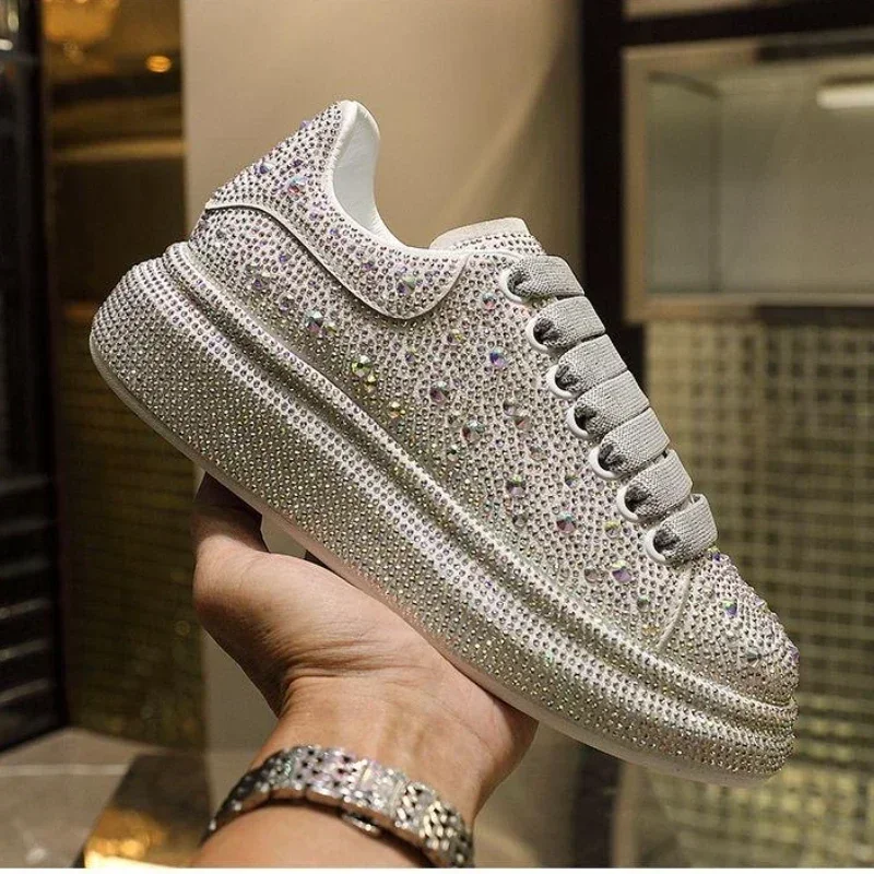 Glitter Designer Platform Sneakers Women Shallow Comfy Casual Shoes Luxury Rhinestone Women Shoes Zapatos De Mujer view 6