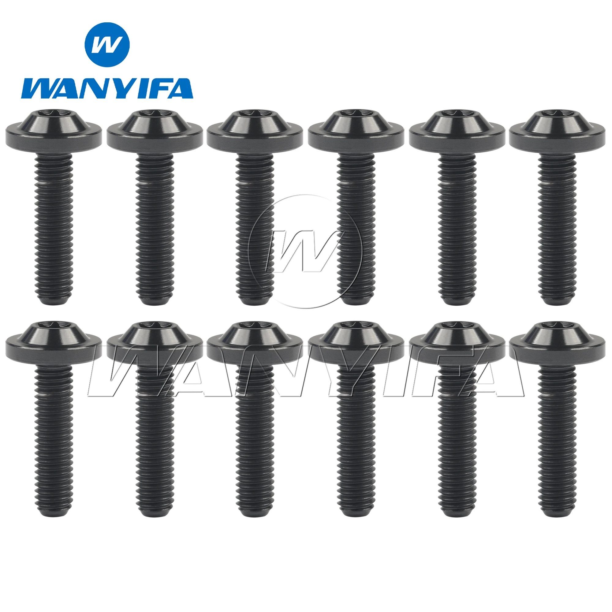 Wanyifa Titanium Bolts M5x10/12/15/20/25/30/35mm T25 Torx Head Screws for Motorcycle Riding Modification Fasteners 5/12PCS