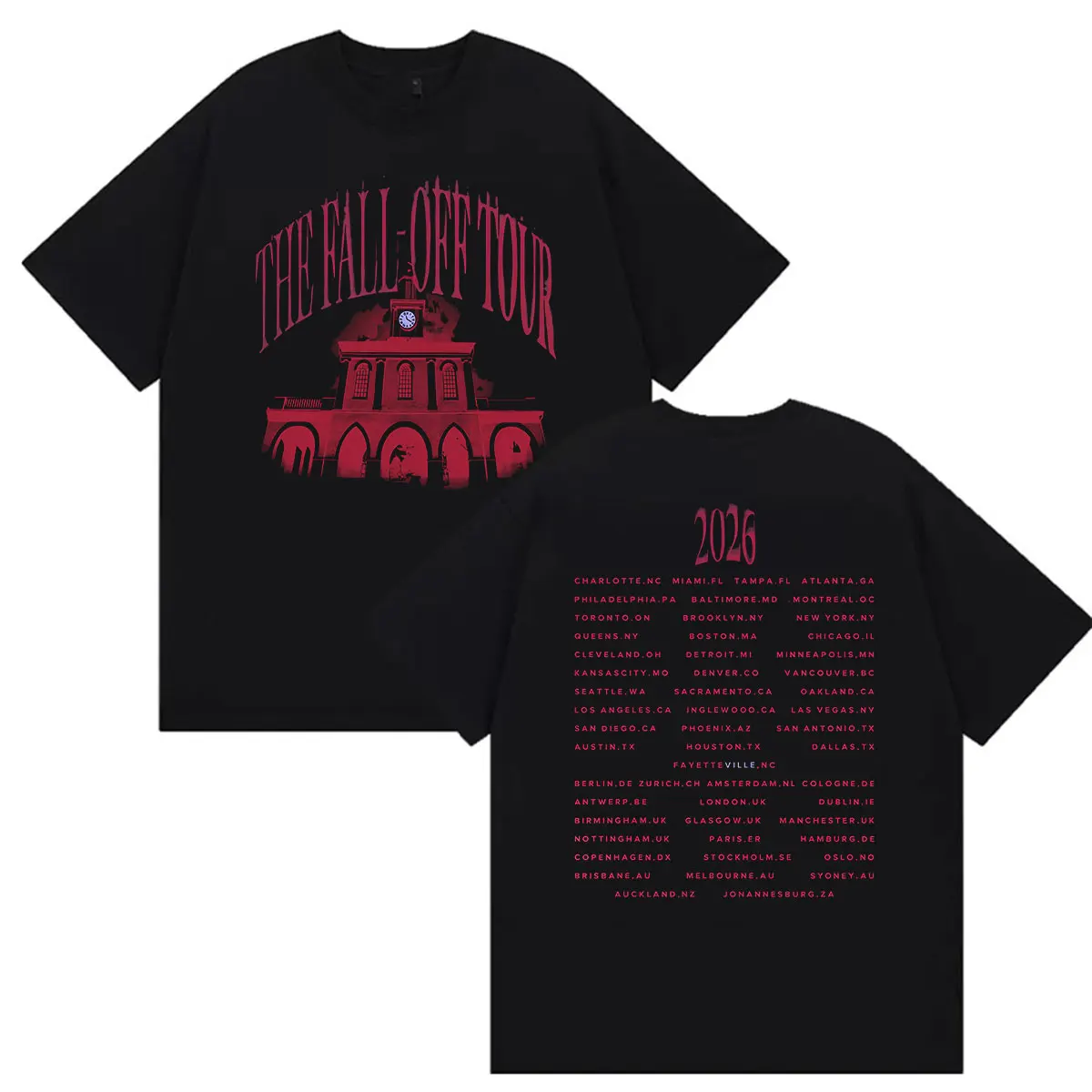 J Cole The Fall Off Album 2026 Merch T Shirt Men's Retro Fashion Cotton Short Sleeve T-shirts Hip Hop Gothic T-shirt Streetwear