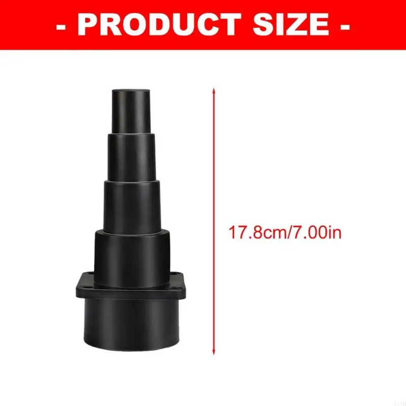 Vacuum Hose Piece Adapter, Stepped Trim-to-Fit Dust Collection Part for Shop Vacuum Hose Ends, Garage Dust Work, Home Use, and
