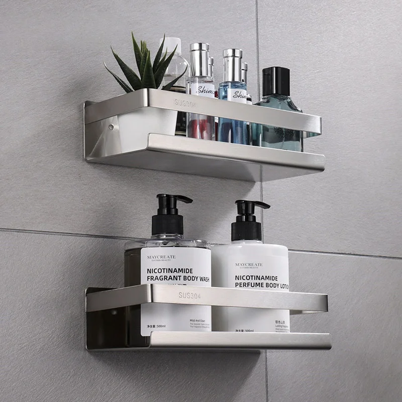 

Brushed Nickel Bathroom Storage Holder Wall Mounted Bathroom Shelf SUS304 Bathroom Organizer Holder Bathroom Corner Shelf