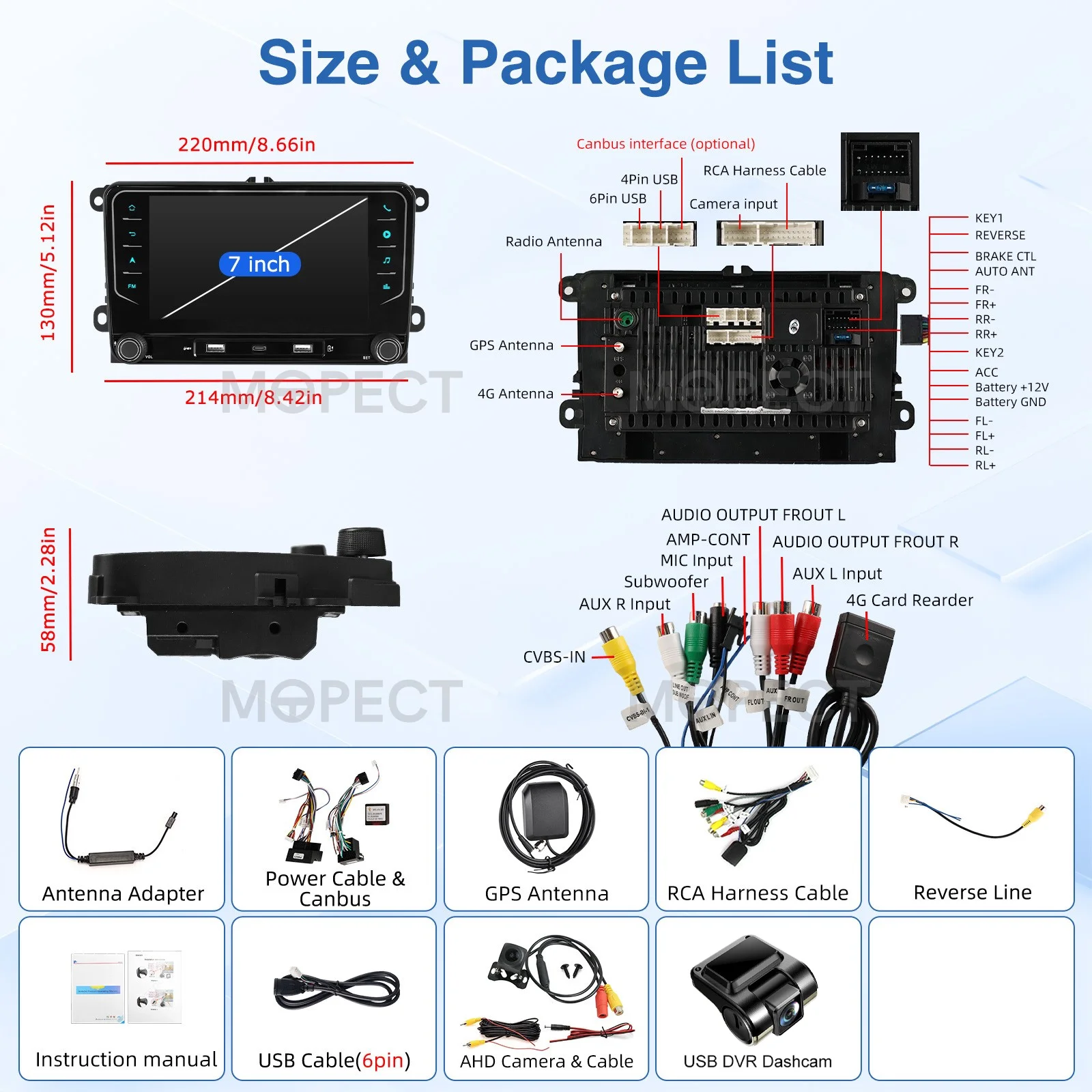 MOPECT Android 15 autoradio voor VW POLO GOLF 5 6 Plus PASSAT B6 JETTA TIGUAN SHARAN SCIROCCO CADDY Seat Carplay Audio Autostereo