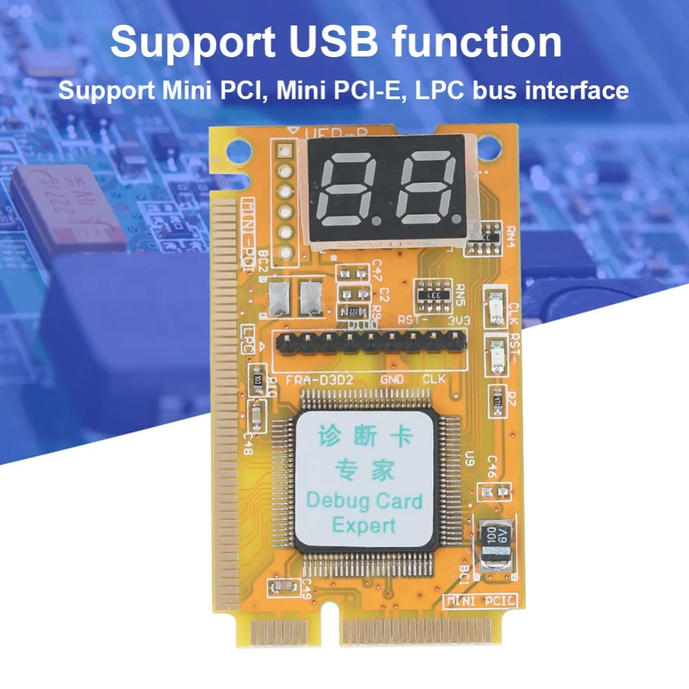 Practical Mini PCI-E Diagnostic Card Yellow 3 in 1 Card Laptop Analyzer Computer Diagnostic
