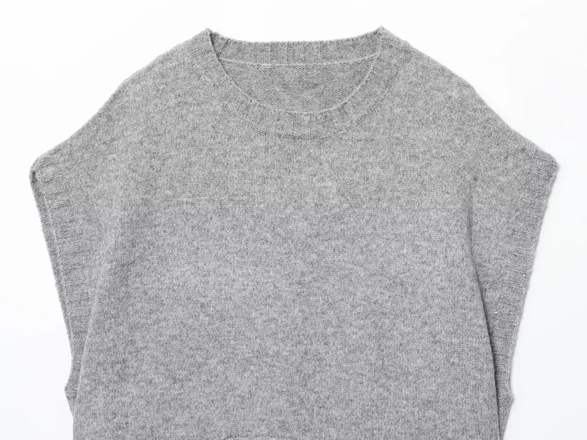 Tank Top Rajut Wanita Model Kerah Bulat Longgar untuk Musim Gugur/Dingin