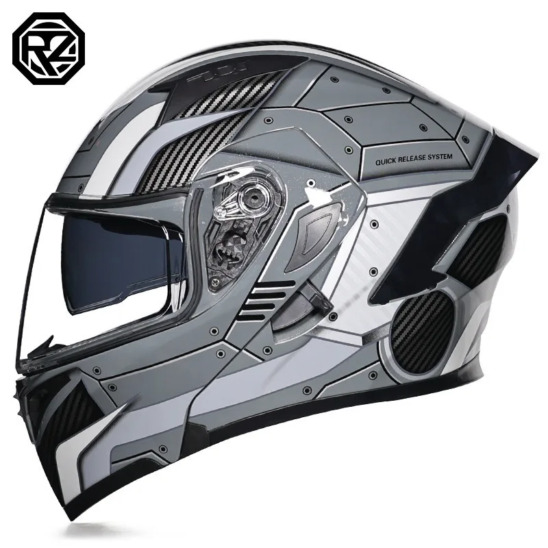 Men Women Flip Up Helmet Motorcycle Double Sun Visor Orz  DOT Approved Helmets Crash Motorbike Protective Gear