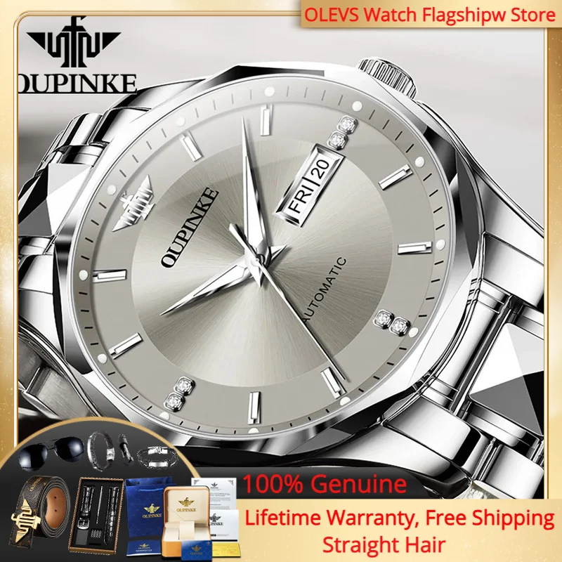 

OUPINKE 3295 Fashion Classic Men Mechanical Watch Waterproof Diamond Tungsten Steel Luxury Imported Movement Automatic Men Watch